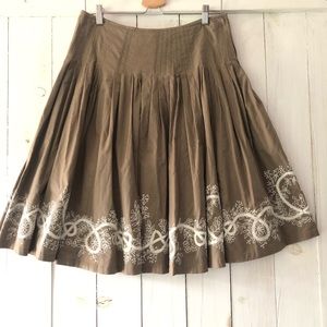 MaxMara Weekend Cotton Flair Embroidered Skirt 10